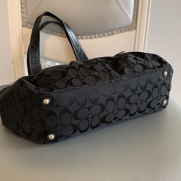 Coach Monogram Shoulder Tote bag signature black - Picture 7 of 16